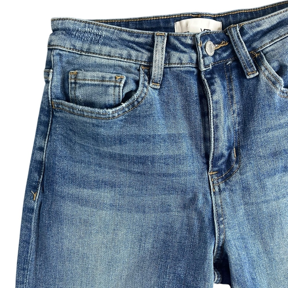 High-Rise Wide Leg Cropped Jeans - Blue - Picture 3 of 7